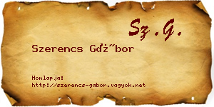 Szerencs Gábor névjegykártya