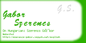 gabor szerencs business card